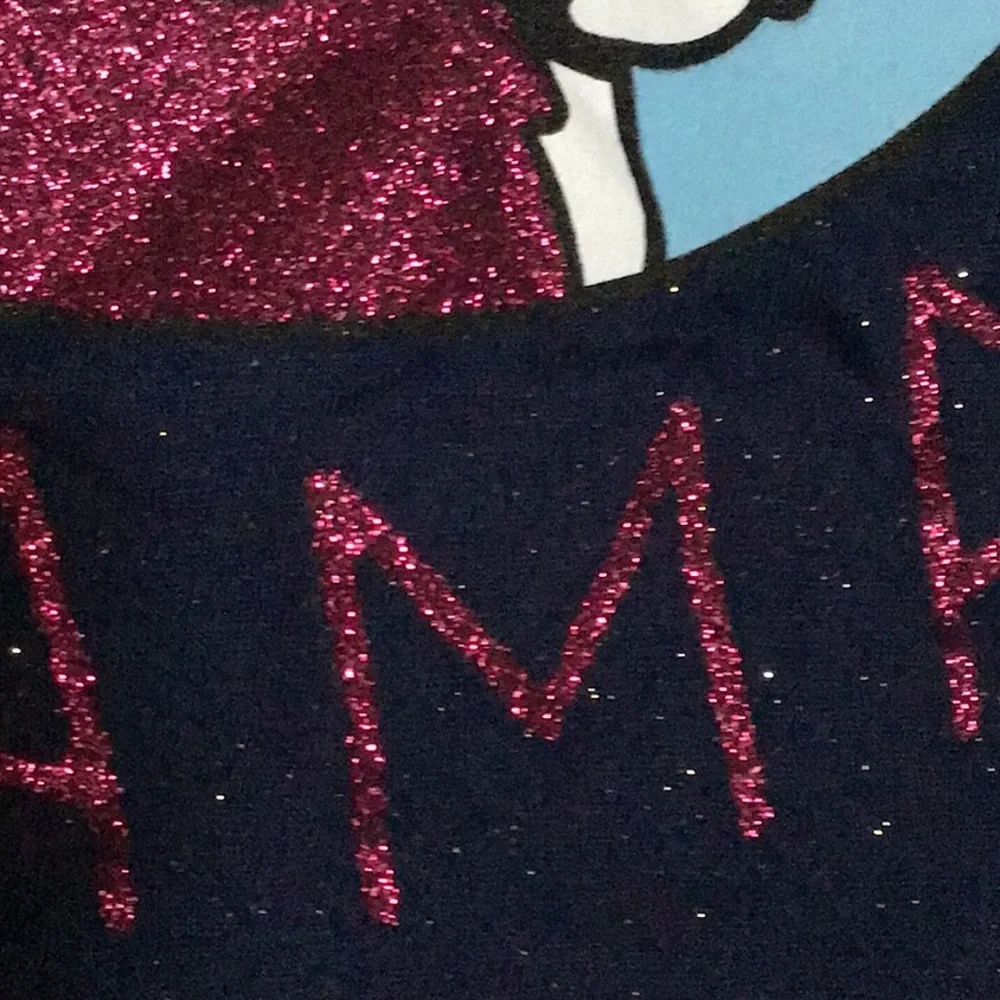 Justice Glamma Llama Navy Blue Pink Sunglasses Sparkly Graphic Tee Sz‎ 12…